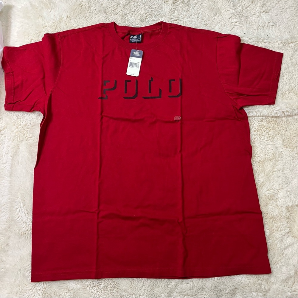 Polo Ralph Lauren Red Graphic Vintage Look T-Shirt  Men's Sz XL New! Logo
